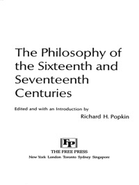 Cover image: Philosophy of the Sixteenth and Seventeenth Centuries 9780029254905