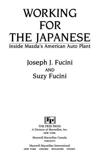 Cover image: Working for the Japanese 9780029109328