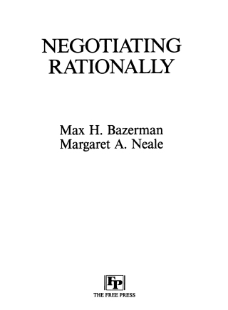 Cover image: Negotiating Rationally 9780029019863