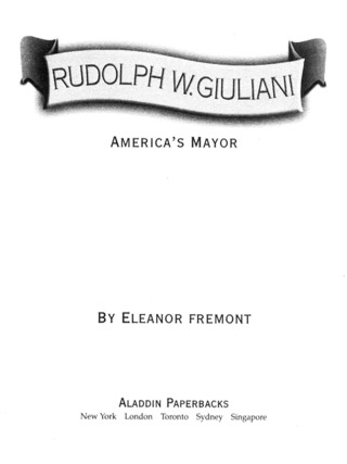 Cover image: Rudolph W. Giuliani 9780689854231