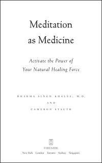 Cover image: Meditation As Medicine 9780743400657