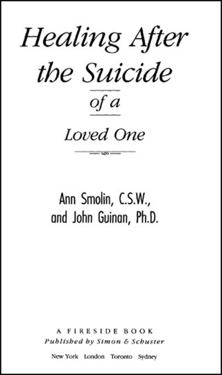 Cover image: Healing After the Suicide of a Loved One 9780671796600