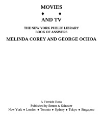 Cover image: Movies and TV: The New York Public Library Book of Answers 9780671775384