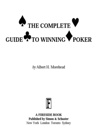 Cover image: The Complete Guide to Winning Poker 9780671216467
