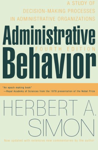 Cover image: Administrative Behavior 4th edition 9780684835822