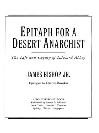 Cover image: Epitaph For A Desert Anarchist 9780684804392
