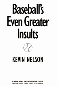 Cover image: Baseball's Even Greater Insults: 9780671760663