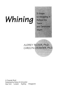 Cover image: Whining 9780684857428