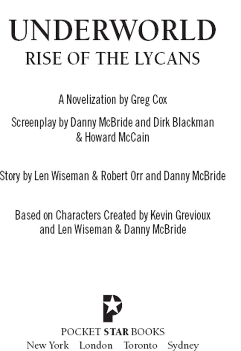 Underworld Rise of the Lycans eBook
