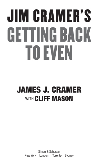 Cover image: Jim Cramer's Getting Back to Even 9781439158012