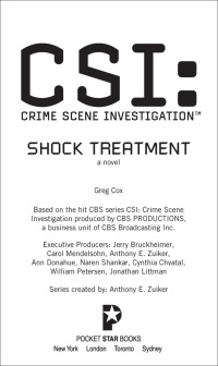 Cover image: CSI: Crime Scene Investigation: Shock Treatment 9781501102738