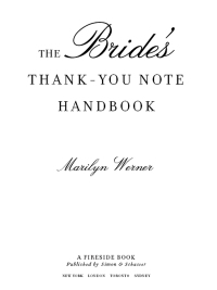 Cover image: The Bride's Thank-You Note Handbook 9781439189269