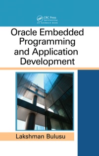 Imagen de portada: Oracle Embedded Programming and Application Development 1st edition 9781439816448
