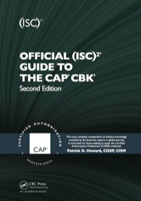 Cover image: Official (ISC)2® Guide to the CAP® CBK® 2nd edition 9781439820759