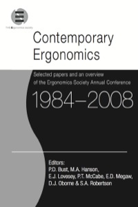 Imagen de portada: Contemporary Ergonomics 1984-2008 1st edition 9780415804349