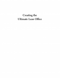 Cover image: Creating the Ultimate Lean Office 1st edition 9781563273711