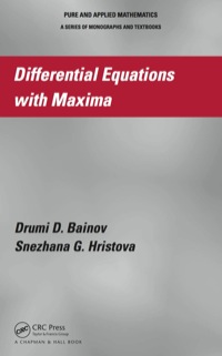 Cover image: Differential Equations with Maxima 1st edition 9781439867570