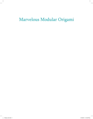 Imagen de portada: Marvelous Modular Origami 1st edition 9781138430266