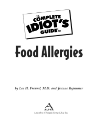 Cover image: The Complete Idiot's Guide to Food Allergies 9781592571178