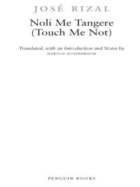 Cover image: Noli Me Tangere (Touch Me Not) 9780143039693