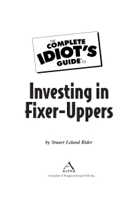 Cover image: The Complete Idiot's Guide to Investing In Fixer-Uppers 9780028644653