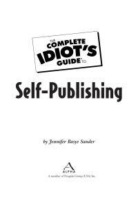 Cover image: The Complete Idiot's Guide to Self-Publishing 9781592573585