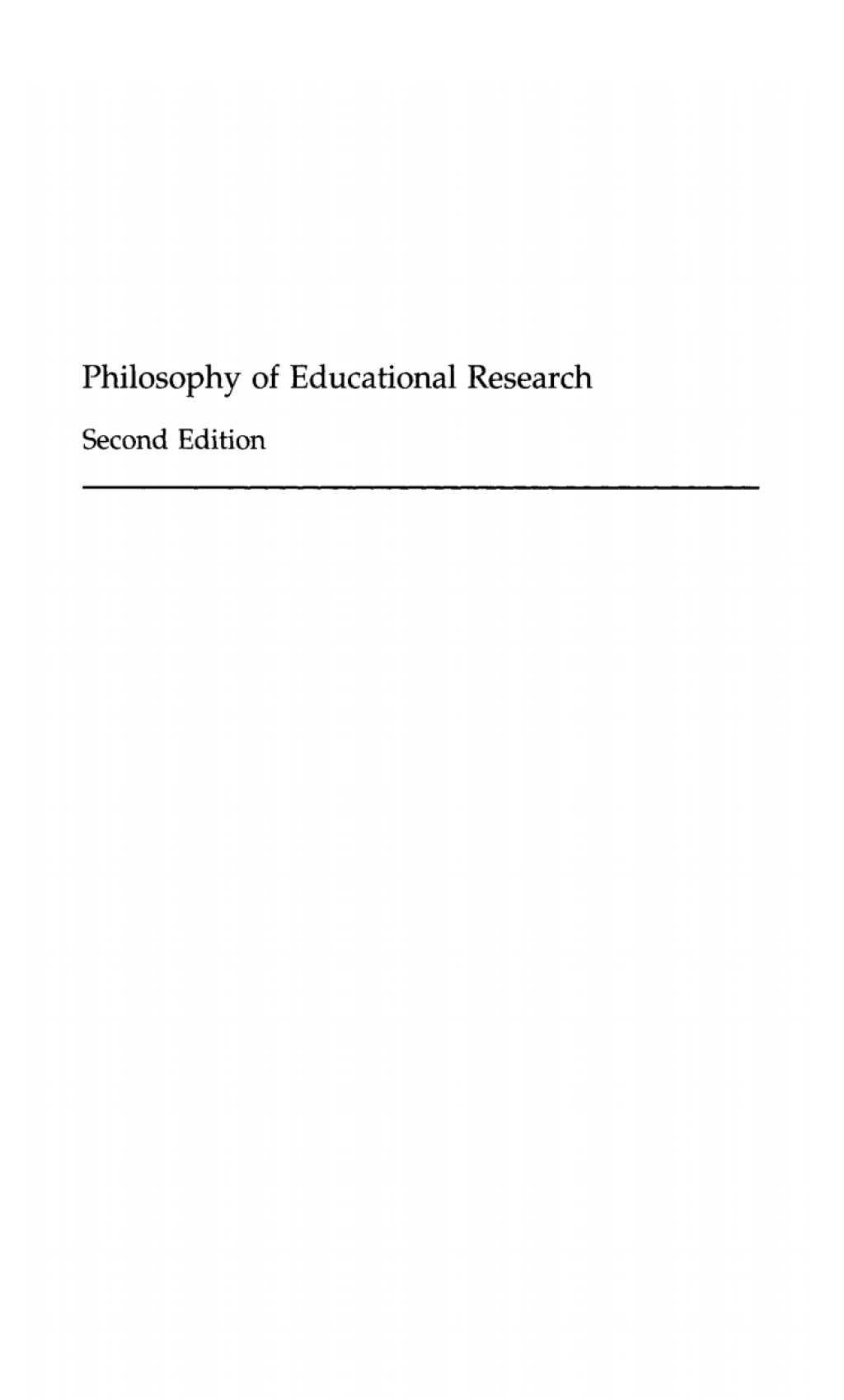 Philosophy of Educational Research 2nd Edition
    Newer Edition Available