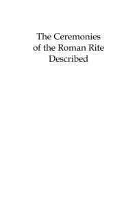 Imagen de portada: The Ceremonies of the Roman Rite Described 1st edition 9780860124627