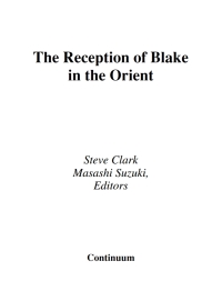 Cover image: The Reception of Blake in the Orient 1st edition 9780826438058