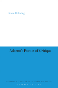 Imagen de portada: Adorno's Poetics of Critique 1st edition 9781441119643
