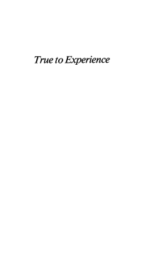 Cover image: True to Experience 1st edition 9780826449429