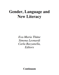 Cover image: Gender, Language and New Literacy 1st edition 9780826432186