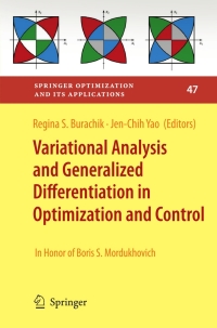 Titelbild: Variational Analysis and Generalized Differentiation in Optimization and Control 1st edition 9781441904362