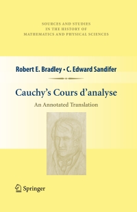 表紙画像: Cauchy’s Cours d’analyse 9781461429265