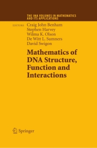 Imagen de portada: Mathematics of DNA Structure, Function and Interactions 1st edition 9781441906694