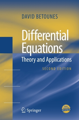 Cover image: Differential Equations: Theory and Applications 2nd edition 9781441911629