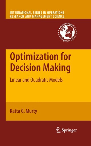 Imagen de portada: Optimization for Decision Making 9781441912909