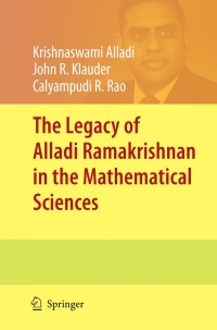 Cover image: The Legacy of Alladi Ramakrishnan in the Mathematical Sciences 9781441962621