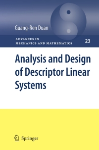 Cover image: Analysis and Design of Descriptor Linear Systems 9781441963963