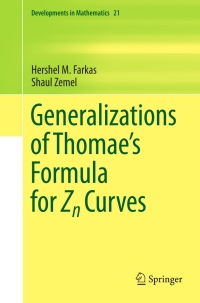 Immagine di copertina: Generalizations of Thomae's Formula for Zn Curves 9781461427582