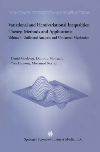 صورة الغلاف: Variational and Hemivariational Inequalities Theory, Methods and Applications 9781461346463