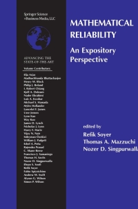 Imagen de portada: Mathematical Reliability: An Expository Perspective 1st edition 9781402076978