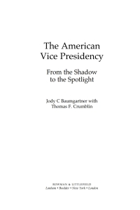 Cover image: The American Vice Presidency 9781442228894