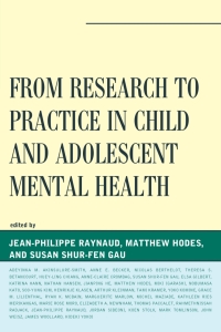 Imagen de portada: From Research to Practice in Child and Adolescent Mental Health 9781442233072
