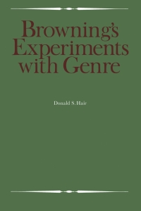 Imagen de portada: Browning's Experiments with Genre 1st edition 9781487591243