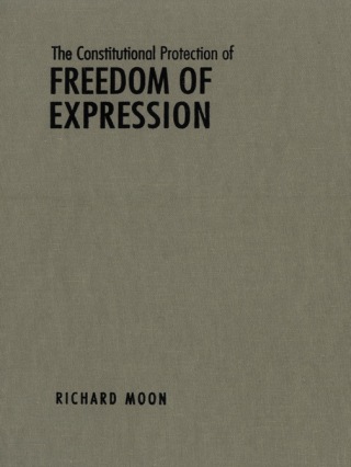 Cover image: The Constitutional Protection of Freedom of Expression 1st edition 9780802078360