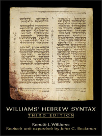 Cover image: Williams' Hebrew Syntax 3rd edition 9780802094292