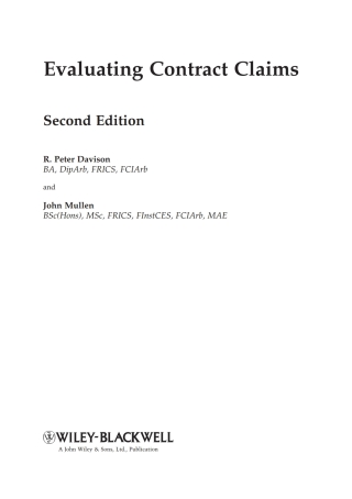 Cover image: Evaluating Contract Claims 2nd edition 9781405159203