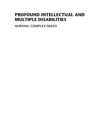 Cover image: Profound Intellectual and Multiple Disabilities 1st edition 9781405151702