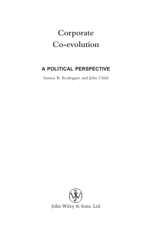 Cover image: Corporate Co-Evolution: A Political Perspective 1st edition 9781405121644